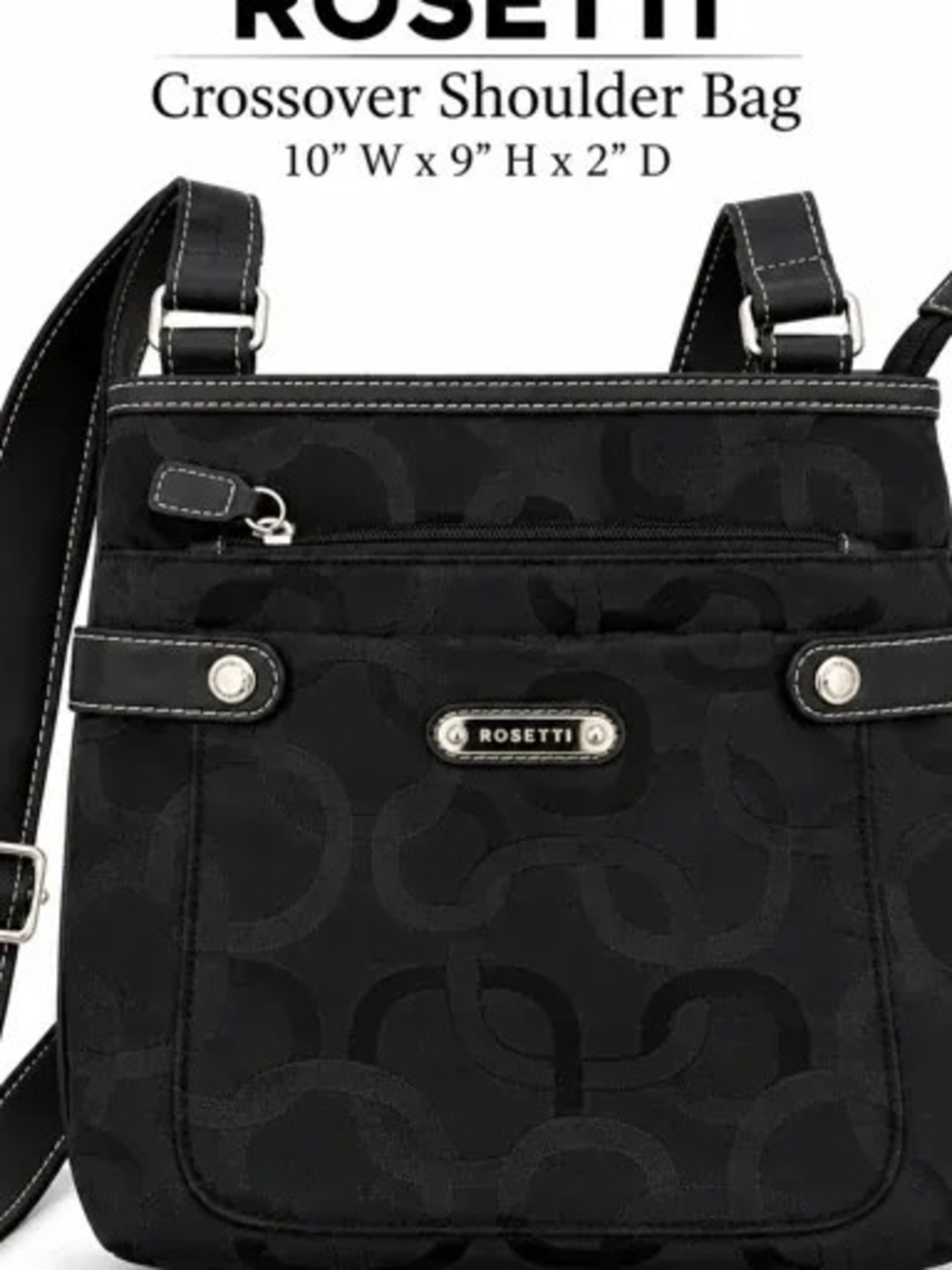 Rosetti Black Crossbody Crossover Shoulder Bag